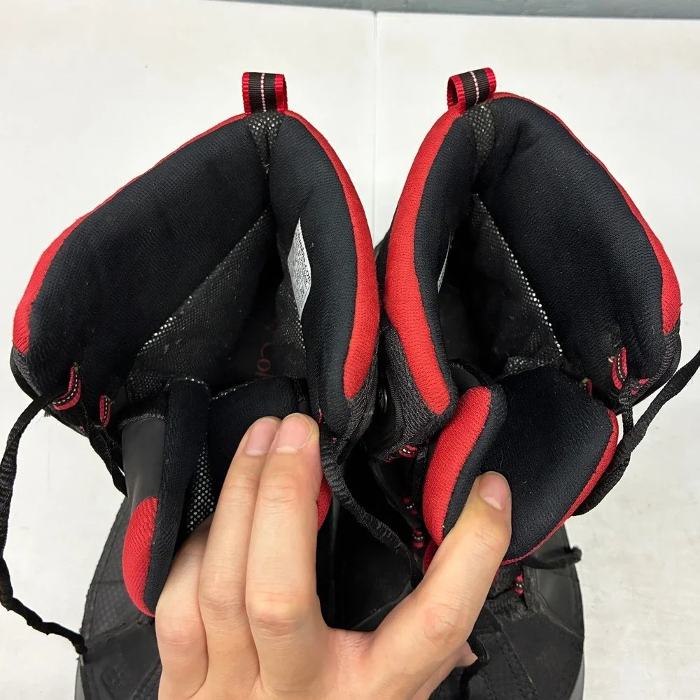 Columbia Bugaboot Plus II Boots Men's 10.5 Black Red Omni Heat Waterproof